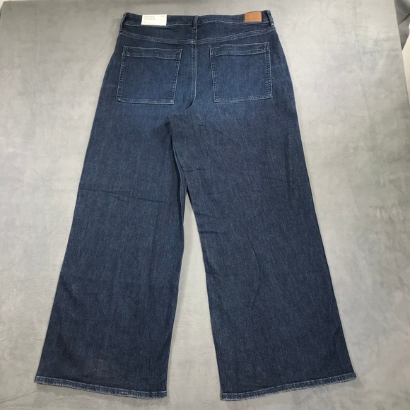 American Eagle Dreamy Drape Super High Rise Baggy Wide Leg Jeans Dark 16 Short - Picture 11 of 13